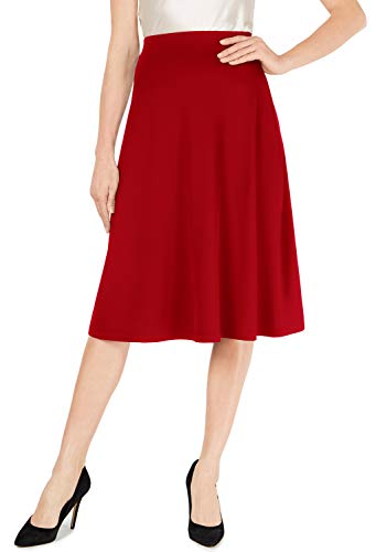 MONYRAY Mujer Falda Plisada Midi Cintura Alta Cintura Elastica Talla Grande Rojo XXL