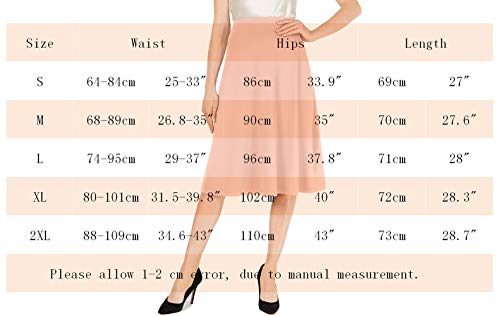 MONYRAY Mujer Falda Plisada Midi Cintura Alta Cintura Elastica Talla Grande Rojo XXL