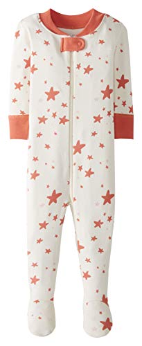 Moon and Back by Hanna Andersson Pijama de Una Pieza con Pies Infant-and-Toddler-Sleepers, Coral, 6-12 Meses