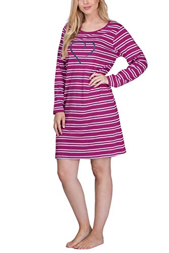 Moonline - camisón Corto de Mujer 100% algodón, Tallas: S-4XL, Größe:56/58, Color:Baya