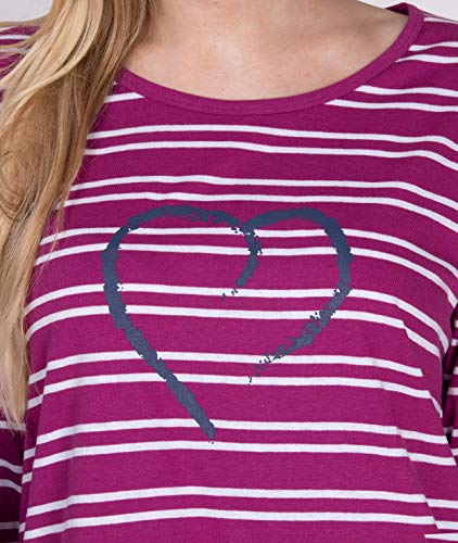 Moonline - camisón Corto de Mujer 100% algodón, Tallas: S-4XL, Größe:56/58, Color:Baya