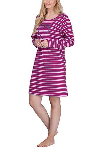 Moonline - camisón Corto de Mujer 100% algodón, Tallas: S-4XL, Größe:56/58, Color:Baya