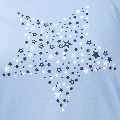 Moonline Plus - Pijama de Mujer en Tallas Grandes (XL-4XL) con Estampado 'Dreams Come True', Color:Azul Claro, Größe Textil:60/62