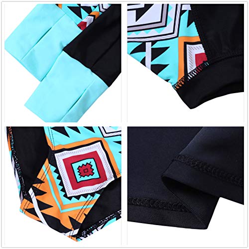 Morbuy Mujer Bañador Manga Larga 2 Piezas, Floral Rashguard UV Protección Solar Deportivos Trajes de baño Surf Tankinis Camisa Bañadores de Playa Natación
