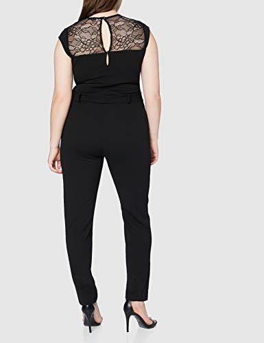 Morgan Combi-Pantalon Empiècement Dentelle Palou Mono, Negro, T38 para Mujer