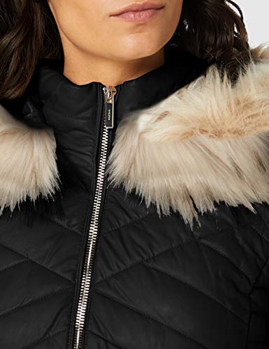 Morgan Doudoune PU Capuche Geo Abrigo, Negro, T34 para Mujer