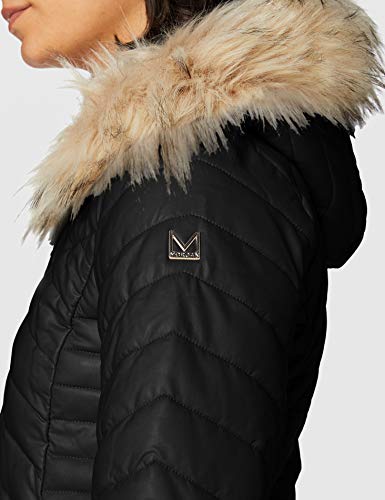 Morgan Doudoune PU Capuche Geo Abrigo, Negro, T34 para Mujer