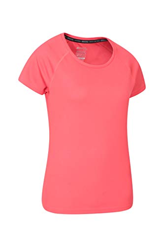 Mountain Warehouse Camiseta Endurance para Mujer - Top de Verano IsoCool para Mujer, Camiseta con protección Solar UV UPF30+ - para Correr, Viajar e IR al Gimnasio Coral 38