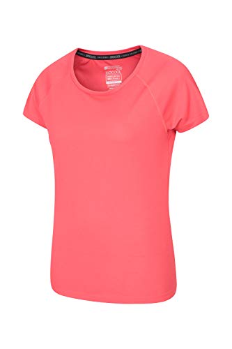 Mountain Warehouse Camiseta Endurance para Mujer - Top de Verano IsoCool para Mujer, Camiseta con protección Solar UV UPF30+ - para Correr, Viajar e IR al Gimnasio Coral 38