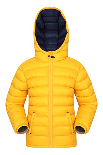 Mountain Warehouse Chaqueta Acolchada Seasons para Chicos - Chaqueta Impermeable - Ropa de niño Ligera - con puños elásticos y 2 Bolsillos Frontales - para Viajar, Invierno Amarillo Mostaza 3-4 Años
