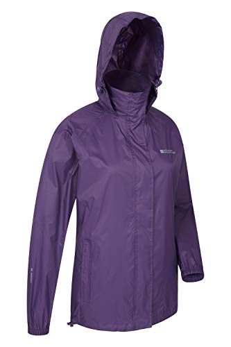 Mountain Warehouse Chaqueta Pakka para Mujer - Chubasquero Impermeable, Chaqueta Informal Plegable, Transpirable, Ligera, Abrigo cómodo para Mujer - para Viajar, Caminar Morado 40