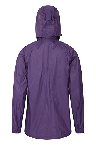 Mountain Warehouse Chaqueta Pakka para Mujer - Chubasquero Impermeable, Chaqueta Informal Plegable, Transpirable, Ligera, Abrigo cómodo para Mujer - para Viajar, Caminar Morado 40