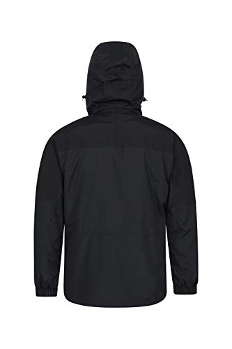 Mountain Warehouse Correspondent Hombres Abajo 3 en 1 Chaqueta - Abrigo Acolchado, Impermeable, Prendas de Abrigo Transpirables, Capucha Desmontable - Ropa de Invierno Negro S