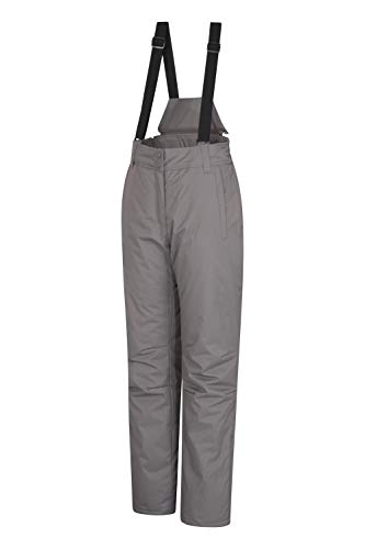 Mountain Warehouse Moon El esquí de Las Mujeres jadeó - los Pantalones Impermeables de Las señoras, Cintura Ajustable, Equipo Desmontable del esquí de los apo, Invierno Gris 40