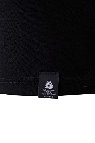 Mountain Warehouse Top térmico Interior de Lana Merina para Mujer - Camiseta Ligera para Mujer, Transpirable, Antibacteriana Negro 38