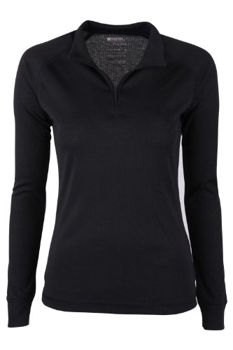 Mountain Warehouse Top térmico Interior de Manga Larga Talus para Mujer - Camiseta térmica cálida, Camiseta Ligera, Transpirable, Cuidado fácil, Invierno Negro 42
