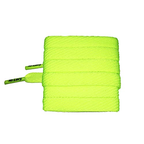 MR Lacy Flatties cordones plana cordones para zapatos, color amarillo neón