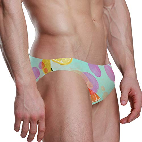 Mr.Lucien Orange Lemon 2020024 Traje de baño sexy para hombre - - Small