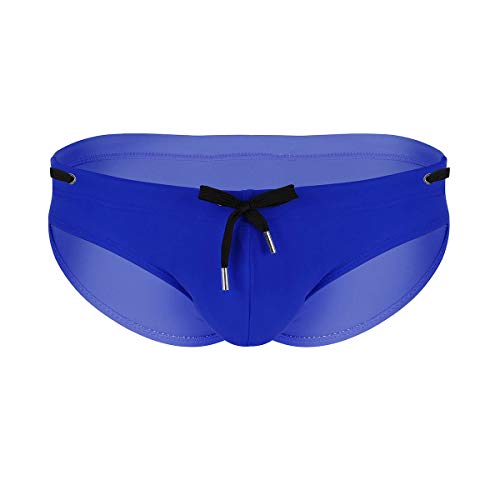 MSemis Bañador con Relleno Hombres Pantalones Push Up de Natación Bikini Pantis Traje de Baño Adulto Sexy Slip con Soporte Ropa Playa Vacaciones Azul M