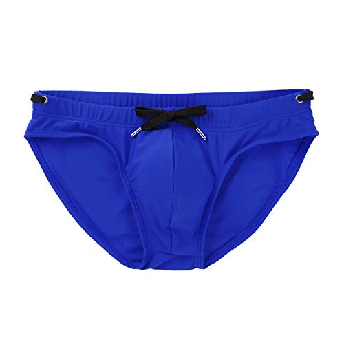 MSemis Bañador con Relleno Hombres Pantalones Push Up de Natación Bikini Pantis Traje de Baño Adulto Sexy Slip con Soporte Ropa Playa Vacaciones Azul M