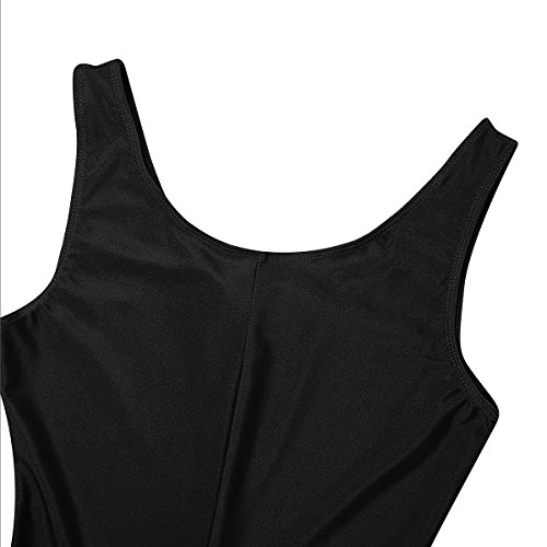 MSemis Mujer Maillot de Danza Ballet Gimnasia Mono Rítmica Leotardo Jumpsuit sin Manga Elástico Body Baile Disfraz Bailarina Negro A Medium