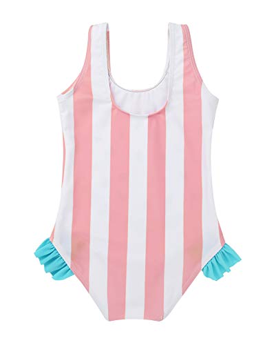 MSemis Traje de Baño Sandía Rayado para Bebés Niñas Bañador con Volantes Ropa de Playa Bikinis Conjunto Rosa y Blanco 2-3 Años