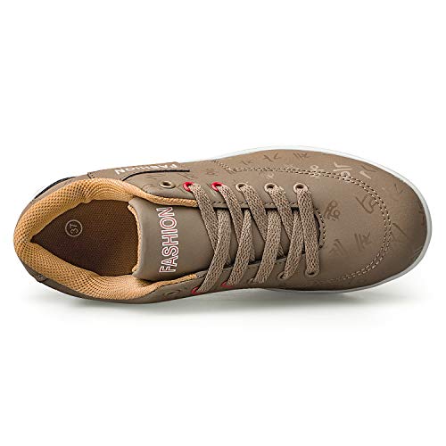 Mujer Adelgazar Zapatos Sneakers para Caminar Zapatillas Aptitud Cuña Plataforma Zapatos（42,Caqui