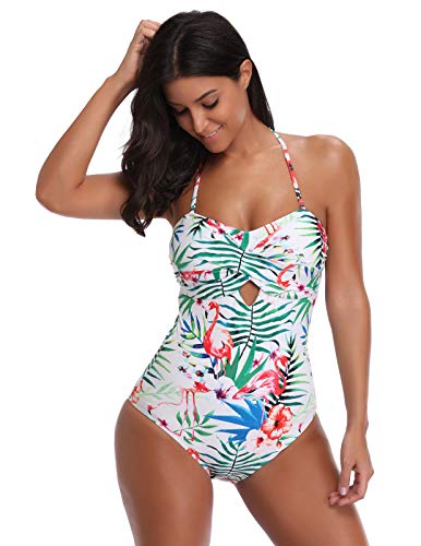 Mujer Bañador de Una Pieza Traje de Baño Estampado Vintage Retro 2XL CL0639-3