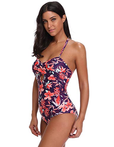 Mujer Bañador de Una Pieza Traje de Baño Estampado Vintage Retro M CL0639-2