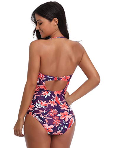 Mujer Bañador de Una Pieza Traje de Baño Estampado Vintage Retro S CL0639-2