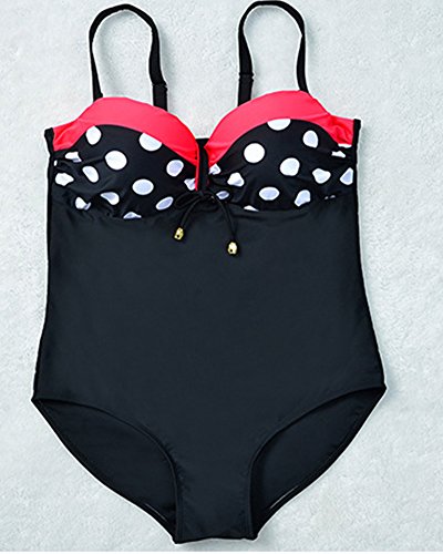 Mujer Bodycon Bikini Tallas Grandes Push Up Point D'Onde Traje De Baño Rojo 52