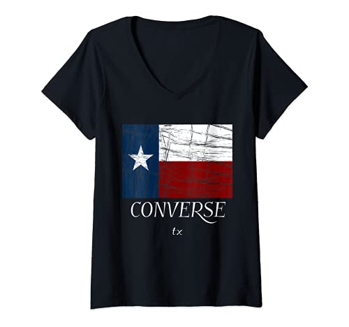 Mujer Converse TX | Vintage Texas Flag Apparel - Graphic Camiseta Cuello V