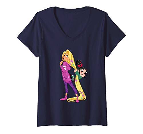 Mujer Disney Ralph Breaks the Internet Rapunzel Camiseta Cuello V