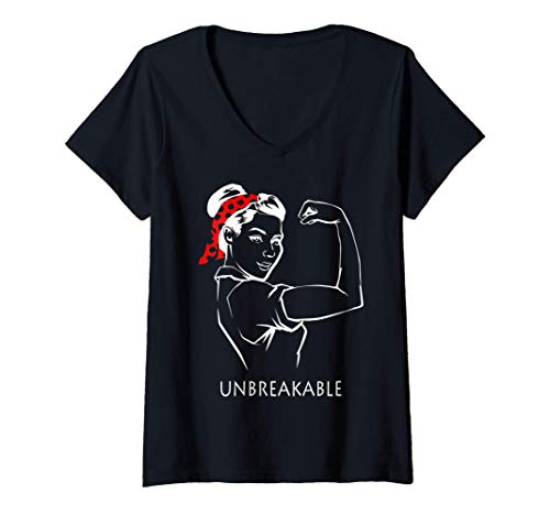 Mujer Girl Power Fuerte Independiente Mujeres Hermosas Camiseta Cuello V