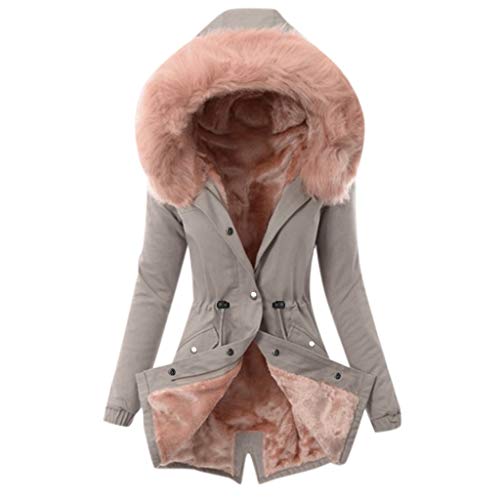 Mujer Invierno Abrigo Casual Sudadera con Capucha Algodón Chaqueta Larga Gruesa Cálida Rebajas Talla Grande Capa Jacket Parka Pullover riou