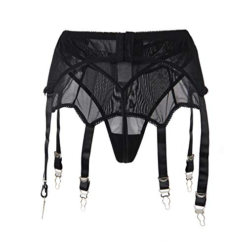 Mujer Lencería Liguero Elástico de Talla Grande con 6 Ligas Metálicas Ajustables Cintura Alta con Tanga