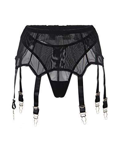 Mujer Lencería Liguero Elástico de Talla Grande con 6 Ligas Metálicas Ajustables Cintura Alta con Tanga