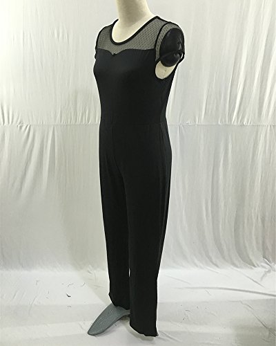 Mujer Mono Jumpsuits Elegante Talla Grande Bodysuit Verano Pantalones Largos para Fiesta Playa Beachwear Y Clubwear Negro 4XL