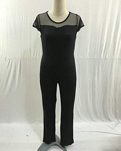 Mujer Mono Jumpsuits Elegante Talla Grande Bodysuit Verano Pantalones Largos para Fiesta Playa Beachwear Y Clubwear Negro L