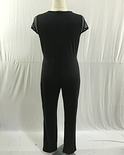 Mujer Mono Jumpsuits Elegante Talla Grande Bodysuit Verano Pantalones Largos para Fiesta Playa Beachwear Y Clubwear Negro L