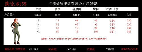 Mujer Mono Largos Fashion Fitness Casual Monos Modernas Deportiva Casual Elegantes Manga Larga V-Cuello con Cremallera Skinny Flecos Overall Playsuit Otoño Invierno (Color : Schwarz, Size : M)