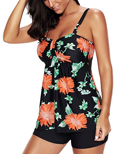 Mujer Monokini Tirantes Traje de Baño de Una Pieza Talla Grande Negro1 3XL