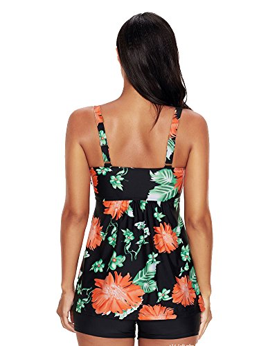 Mujer Monokini Tirantes Traje de Baño de Una Pieza Talla Grande Negro1 3XL