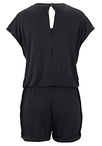 Mujer Monos,Jumpsuits Mujer En V Sin Mangas Monos,Verano del Mameluco Playa De Los Pantalones Corto Jumpsuits,Sin Cinturon S-2XL (XL, Negro)