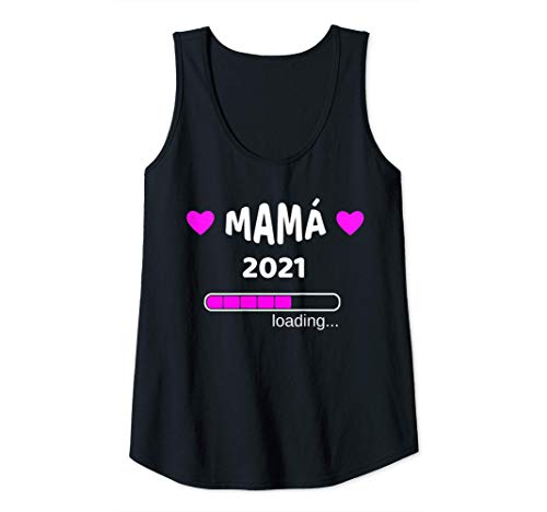 Mujer Mujer Mamá 2021 Camiseta de carga Anuncio de embarazo Camiseta sin Mangas