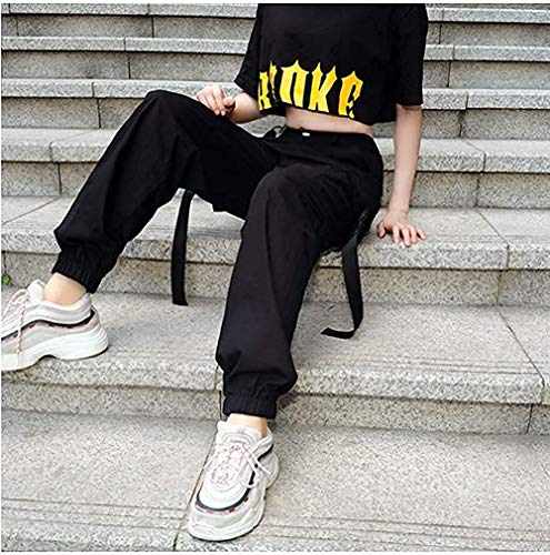 Mujer Pantalones Sueltos Deportivos Pantalones Casuales de Mujer Pantalones Cargo para Mujer Pantalones Largos de Cintura Alta de Moda para Baile Hip Hop Ocio Deportes al Aire Libre