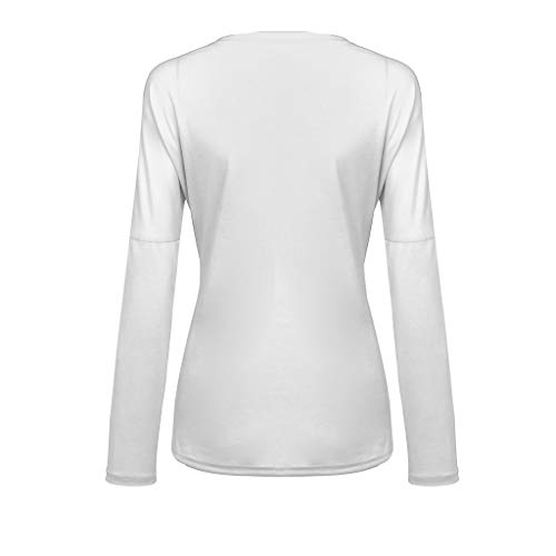 Mujer Polyester Ajustado Blusa Moda Patchwork Casual para Mujer Color Block O-Neck Manga Larga Camiseta Tops Otoño e Invierno Tallas Grandes riou