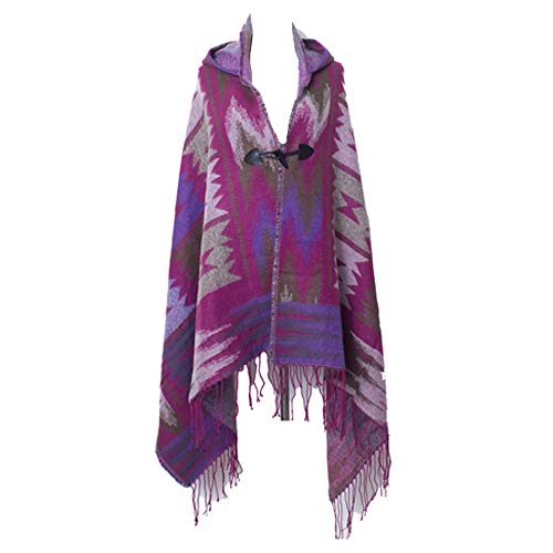 Mujer Poncho de Invierno Suave Estampado Cárdigan de Punto Casual Capa Larga Grande Elegante Manta Calentito