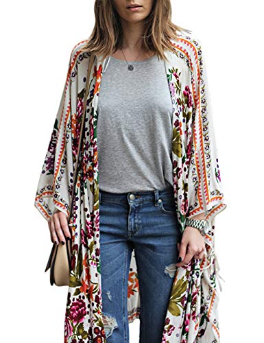 Mujer Poncho Verano Elegante Floreadas Fashion Negocios Bohemio Vintage Cardigan Ocasional Cómodo Hipster Chal De Abrigos Talla Grande (Color : Printing, Size : 3XL)
