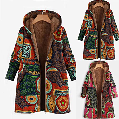 Mujer Sudadera con Capucha e Invierno de Manga Larga Chaqueta Caliente de Felpa con Cremallera Blusa Impresión Descuento Tamaño Grande Camisa Suéter para Mujer Otoño para Mujer (Rosado A, 4XL)